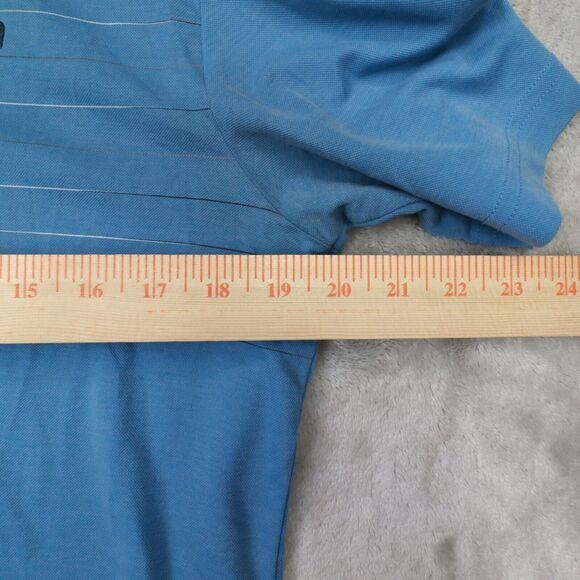 Travis Mathew Light Blue Pima Cotton Blend Chest Stripe Golf Polo size Medium - Picture 4 of 8